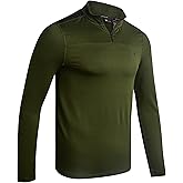Spyder Mens Long Sleeve Shirt - Breathable Performance Brushed Fleece 1/4 Mens Quarter Zip Pullover Long Sleeve Shirt