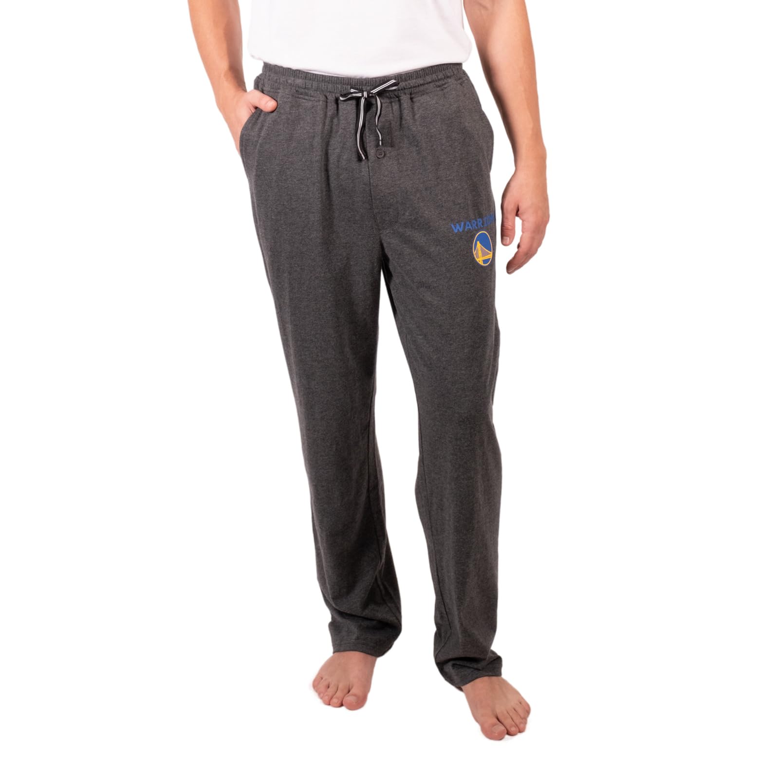 Ultra Game Men's NBA Official Sleepwear Super Soft Pajama Loungewear Pants, Golden State Warriors, Heather Charcoal 23, Medium Image