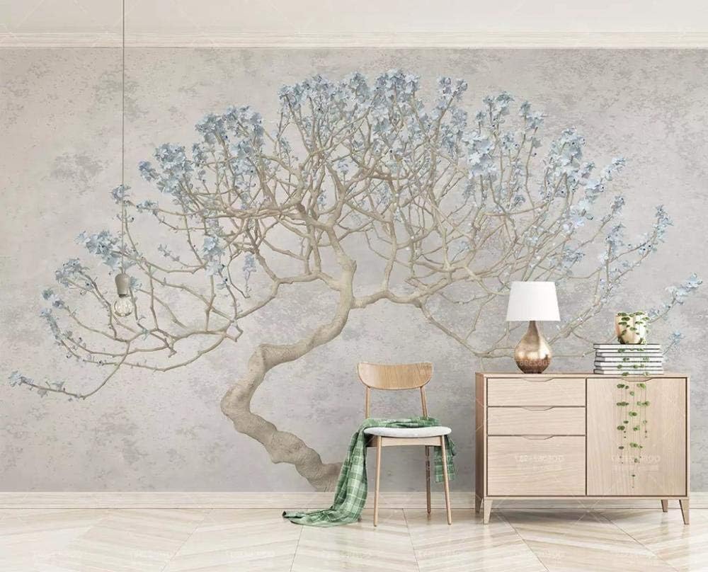 Wallpaper Wall Stickers1E Decor Modern Sleek Minimalist Leaf Branches 3D Flying Birds New Chinese Tv Background-430 * 300Cm_