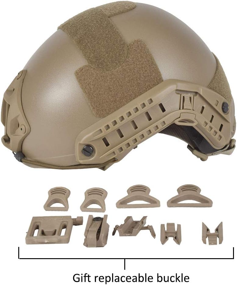 EMERSONGEAR Tactical Adjustable Fast Helmet, MH Style Helmet with Side Rails and NVG Mount, Fast MICH Ballistic Helmet for Airsoft Paintball Hunting Shooting Outdoor Sports (Coyote Brown) : Sports & Outdoors