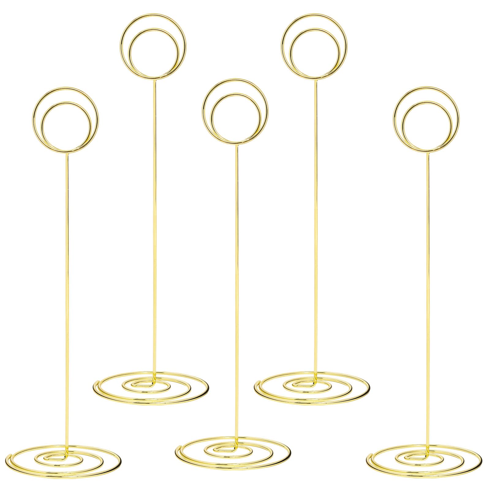Srvnpioy 12Pcs Table Number Holders for Weddings, Gold, 220mm Place Cards Holder for Tables, Photo Picture Name Card Holders, Table Number Stands for Party Reception Office Restaurant Table Setting