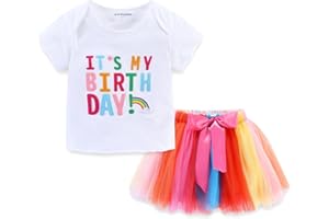 Mud Kingdom Girls Birthday Outfit Embroidered T-Shirt and Tutu Skirt Set with Unicorn Headband