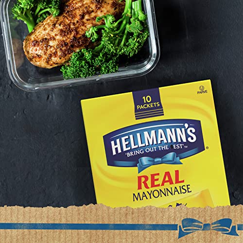 Hellmann's Real Mayonnaise To Go Packets 10 Ct, Pack Of 6 For A Creamy