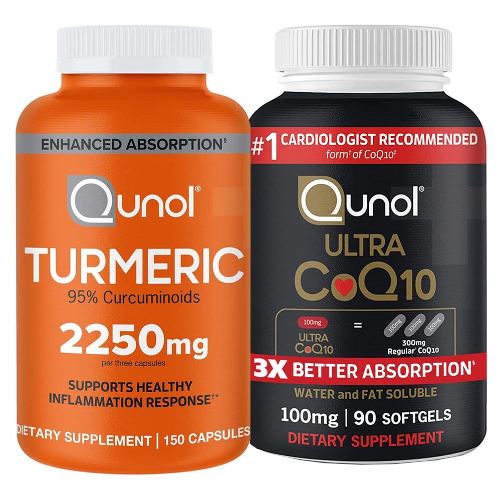 CoQ10 & Turmeric: Turmeric Curcumin, 2250mg, 150 Capsules & Ultra CoQ10 100mg, 90 Softgels Image
