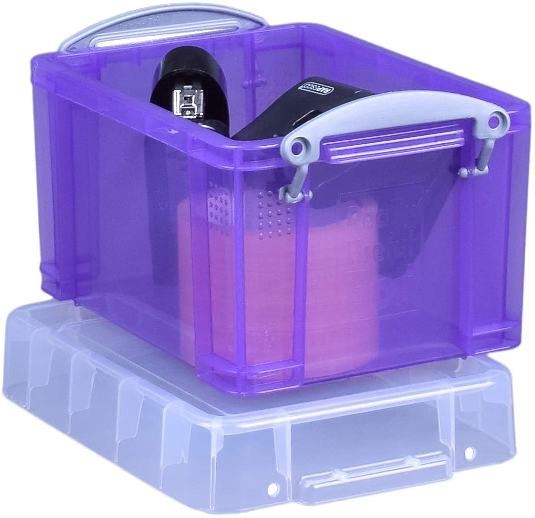 Really Useful Box Plastic Storage Box 3 Litre Tranparent Purple