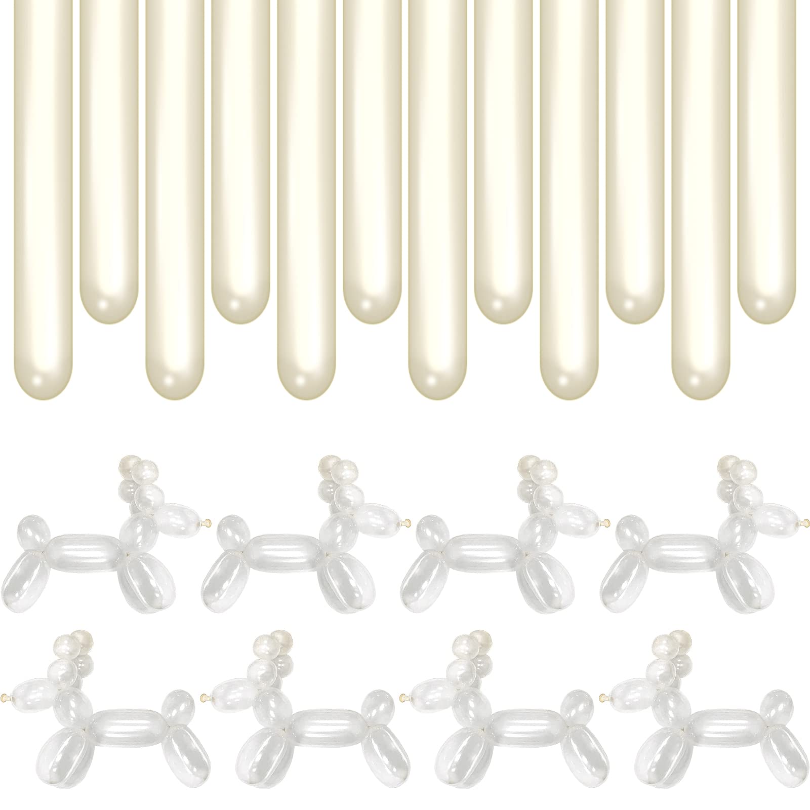 Photo 1 of 400 Pieces 260 Balloons Clear Clown 260Q Balloon Long Latex Twisting Animal Balloons for Birthday Party Decorations (Clear)