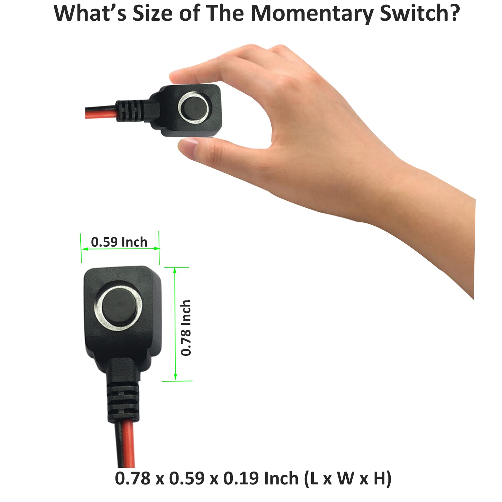 12V 24V Momentary Push Button Switch, 0.5M