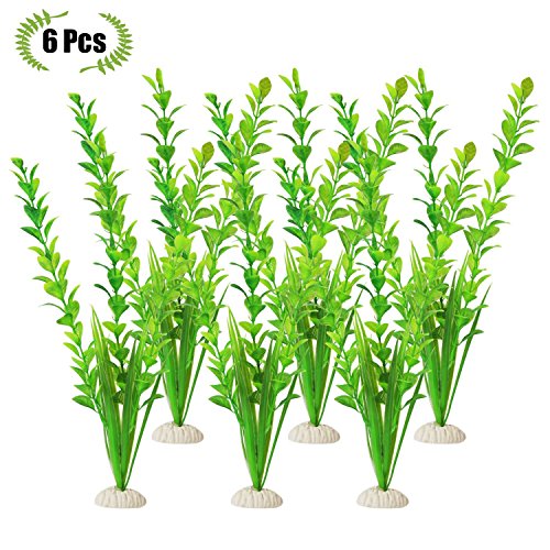 The Bloom Times Fish Tank Decoration 6Pcs/Bag,12inch High Green Artificial Aquatic Plant,Used For Household And Office Aquarium Simulation Plastic Hydroponic Plants - Thumbnail 7