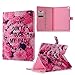 iPad Air 2 Case, YOKIRIN Flip Folio Pretty Rose with Card Slots [Magnetic Closure] Stand Smart Cover Full Body Protective Synthetic PU Leather Cover Skin for iPad Air 2 / iPad 6th Generation