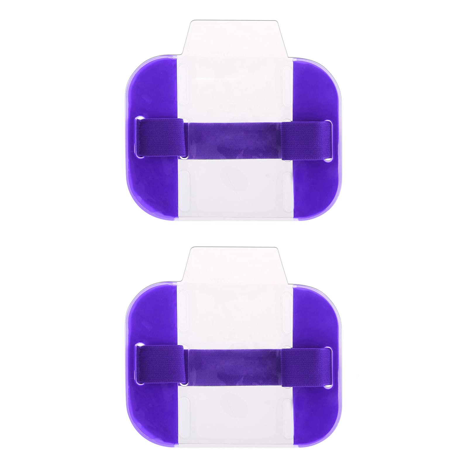 LdawyDE Sia Badge Holder Armband, 2 Pc Arm Badge Holder Purple Armband License ID Card Insignia Holders with Adjustable Arm Band Strap for Medical Security Warehouse Factory Staff Doorman