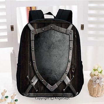 Amazon Com Kids School Backpack Medieval Shield And Crossed