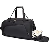 Waterproof Gym Bag with Shoe & Wet Compartment for Men/Women,Sports Duffle Bags for Workout/Fitness/Travel(Black,20"x11"x11")