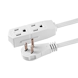 GE 3-Outlet Flat Extension Cord 8 Ft Grounded
