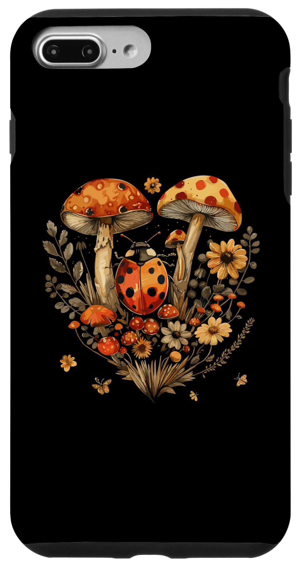 iPhone 7 Plus/8 Plus Ladybug Floral Cottagecore Aesthetic Heart Insect Flowers Case