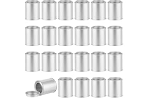 OLYCRAFT Lot de 24 boîtes de peinture vides en métal avec couvercles, en métal argenté, multi-usages, sans doublure, pour le 