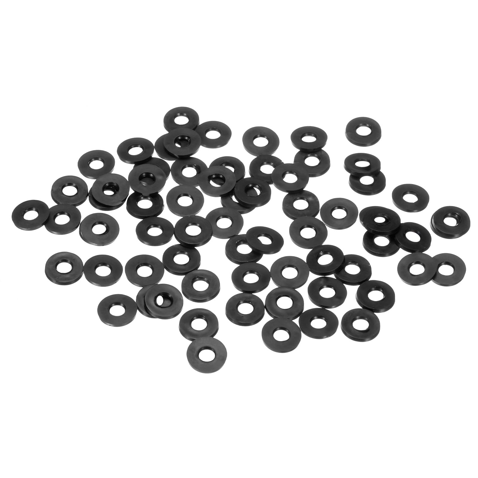 M METERXITY 100-Pack M6 Black Rubber Flat Washer Assorted Kit, 6mm ID 13mm OD 1.6mm Thickness