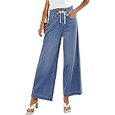 GRAPENT Wide Leg Jeans for Women Stretch High Wasited Elastic Waist Bell Bottom Baggy Y2K Pants