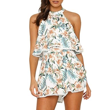 Amazoncom Hot New Beach Jumpsuit Plus Size Fashion Women
