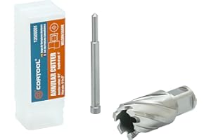 CORTOOL Annular Cutters 1" Cutting Diameter 3/4 Inch Weldon Shank Two-Flat, 1 Cutting Depth Inch HSS M2 Slugger Bits for Mag Drill Press with Pilot Pin