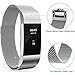 Fitbit Charge 2 Bands, Fitbit Bands Milanese Loop Metal Stainless Steel Replacement Accessories with Magnet Lock for Fitbit Charge 2 HR Men/Women Small Large Black Silver Gold