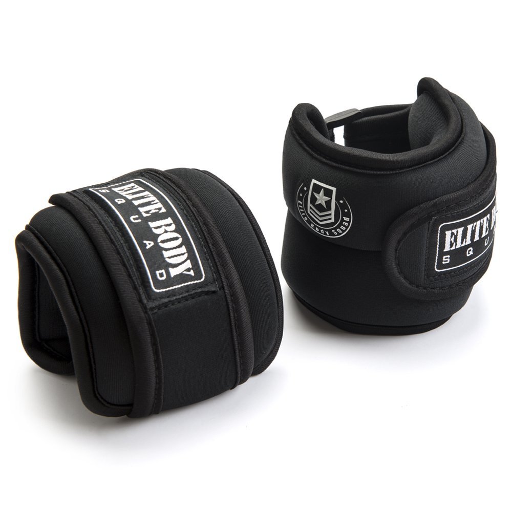 Elite Body Squad Ankle Weights Pro Quality Adjustable Leg Weights 1kg x 2 On Ankles For