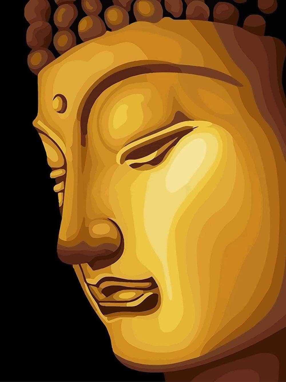 Wooden Jigsaw Puzzle 1000 Pieces，Adult Jigsaw Wooden Jigsaw Golden Buddha Head Child Handmade Casual Game Fun Toy Gift Suitable for Family Friends