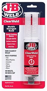 J-B Weld 50112 Clear 25 ml ClearWeld Quick-Setting Epoxy Syringe