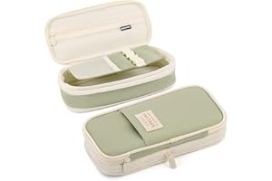 Large Capacity Pencil Case Organizer,Big Pencil Pouch with Zipper Compartments,Cute Pencil Case Aesthetic Pen Pouch Bag for O