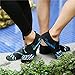 L-RUN Men Women's Barefoot Skin Shoes Quick-Dry Water Shoes for Beach Pool Surf Yoga Exercise Black Blue (L(W:8.5-9,M:6-6.5)=EU39-40