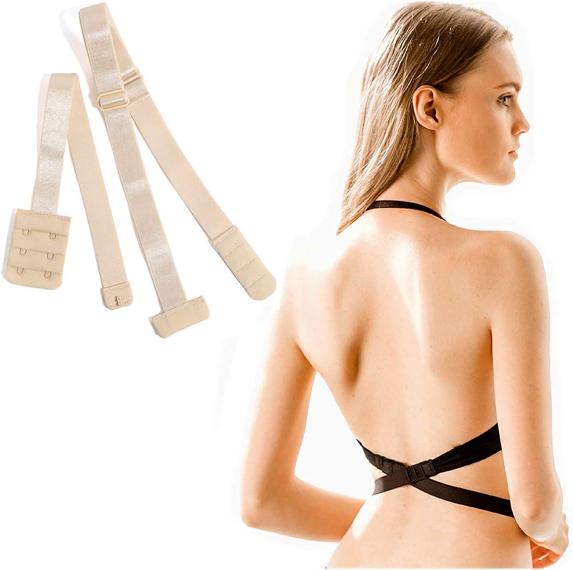 Low Back Bra Converter Backless Bra Extender Adjustable Bra Strap Converter for Backless Dress