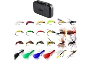 Qievcrme Fly Fishing Flies Kit 32/40/72/100/137pcs Dry/Wet Flies Assortment Nyphms Popper Streamer for Trout Bass Steelhead F