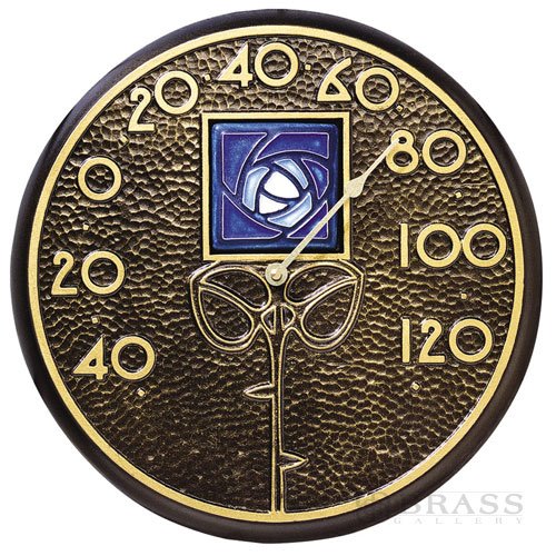 Whitehall Products Blue Dard Hunter Rose Thermometer, French Bronze
