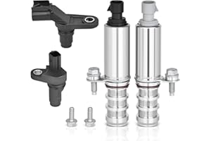 IRONDELIC Intake & Exhaust Camshaft Position Actuator with Camshaft Sensor+Engine Crankshaft Sensor Kit Compatible with Buick、GMC、Pontiac、Chevrolet、Saab、Saturn#OE 12655420 12655421 12577245 907-799 917-720