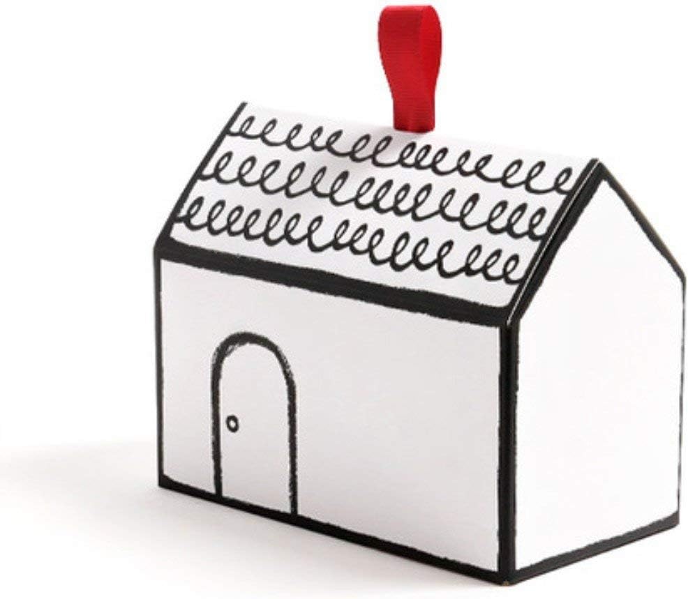 DECOLUV House Shape Gift Boxes - Set of 5 Decorative Treats Boxes, Cookies, Goodies, Candy and Homemade Soaps Gift Boxes for Christmas, Birthdays, Holidays, Weddings, Etc (5.11 x 2.75 x 2.55 Inches)