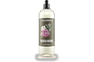 Caldrea Dish Soap, Biodegradable Dishwashing Liquid Made with Soap Bark and Aloe Vera, Rosewater Driftwood Scent, 16 oz