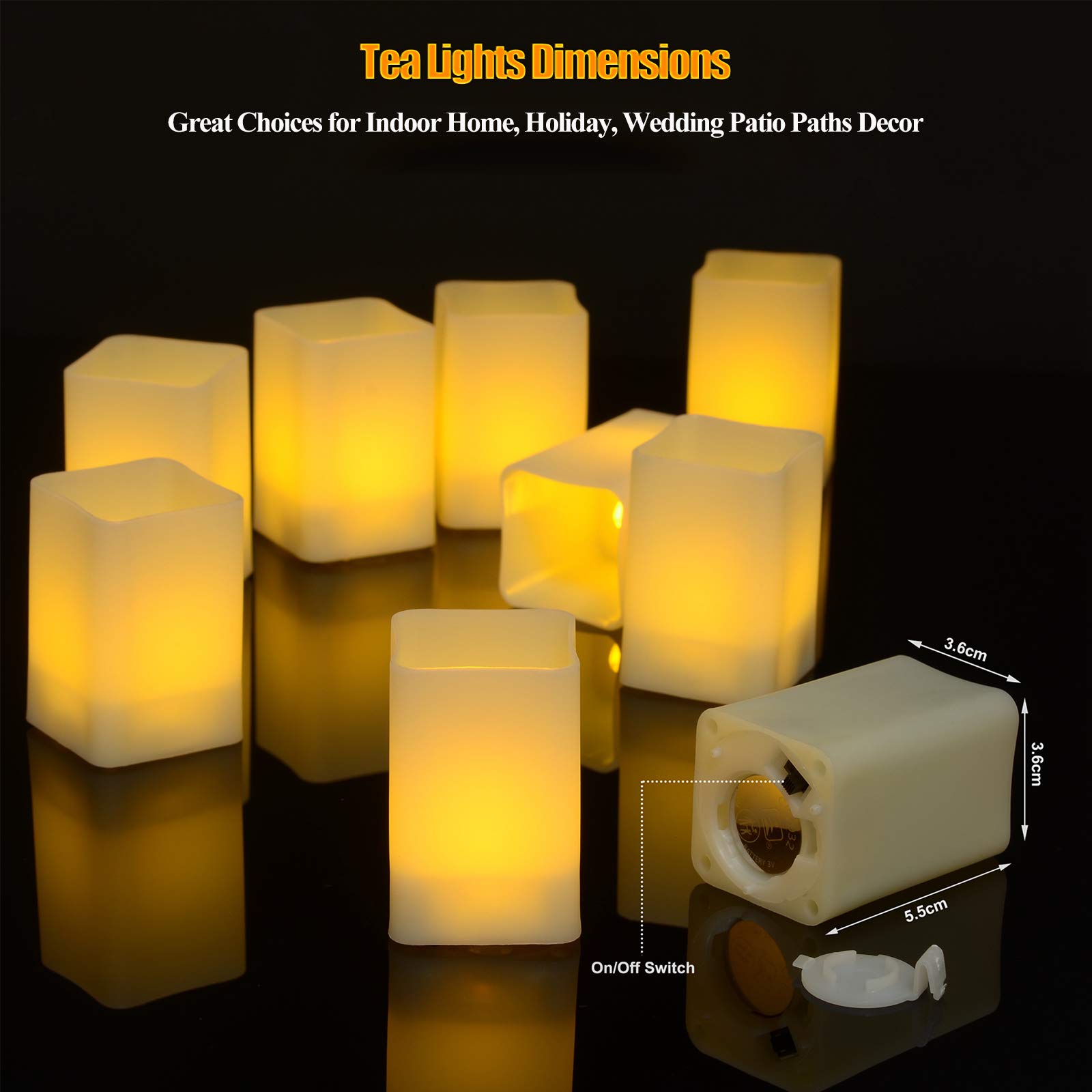 PChero Candlelight, LED Light, Bookshelf, Bath, LED Candlelight, Torchiere Lighting, Flickering Flame, Electric Candle, Yoga Candle Light, Valentine's Day, Wedding, Cultural Festival, Haunted House,