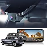Fitcamx 4K Dash Cam Suitable for Toyota Tundra 2017-2021 &amp; Sequoia 2017-2022 Limited SR5 Platinum TRD Pro, Integrated OEM Look, High Definition 2160P Video WiFi, G-Sensor, Loop Recording, 64GB Card
