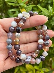 Botswana Agate Crystal Bead Bracelet 8mm, Wholesale