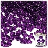 The Crafts Outlet 200-Piece Plastic Transparent Tri Beads, 10mm, Dark Purple
