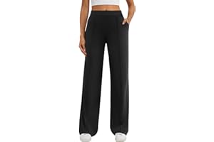 DLOODA Womens Dress Work Pants Business Casual Slacks Stretchy Wide Leg Trousers with Pockets High Waist Pull On