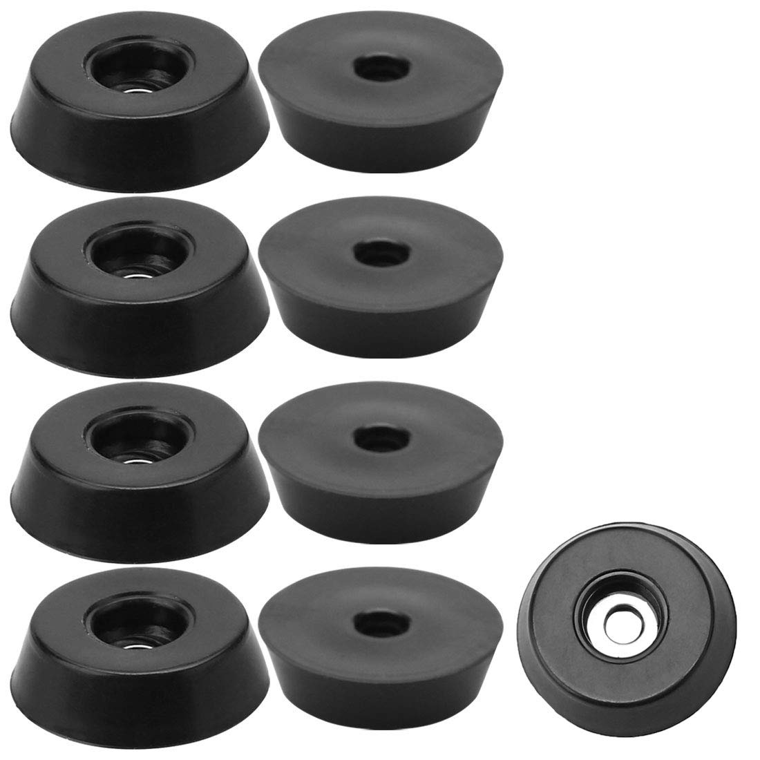 sourcing map 9pcs Rubber Feet Bumper Buffer Feet Furniture Cutting Board Electronic Scale Leg Pads Anti-slip with Metal Washer, D18x15xH5mm
