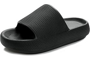 QIGEGE Pillow Slippers for Women and Men Arch Support Cloud Slides Recovery Foam Sandals Ultimate Comfort,Non-Slip, Lightweight, Thick Sole