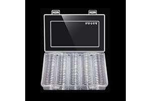 MUDOR 27 mm Coin Capsules for Small Dollar Coins, 100 Pieces Coin Holder with Case, Coin Storage Case Box for Coin Collection, Coin Collection Supplies