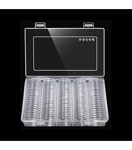 Aazon.co : 100 Pack 30 Clear Round Coin Capsules with 5 Sizes (17