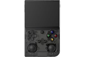 DREAMHAX G350 Handheld Game Console , 3.5 Inch IPS Screen Linux System 3200 mAh Battery 4371 Games Preloaded , Portable Retro Video Games Console Support Wired Controller and Earphone (Transparent Black)