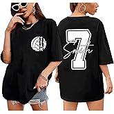 NAZENTI Personalized Baseball Mom Shirt - Custom Softball Number Shirts for Women, Football Dad Shirt, Sport Gift for Dad Mom