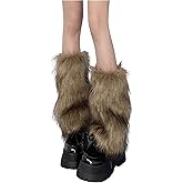 WDIRARA Women's Faux Fur Ankle Leg Warmers Fuzzy Leg Cuffs Winter Cuff Covers