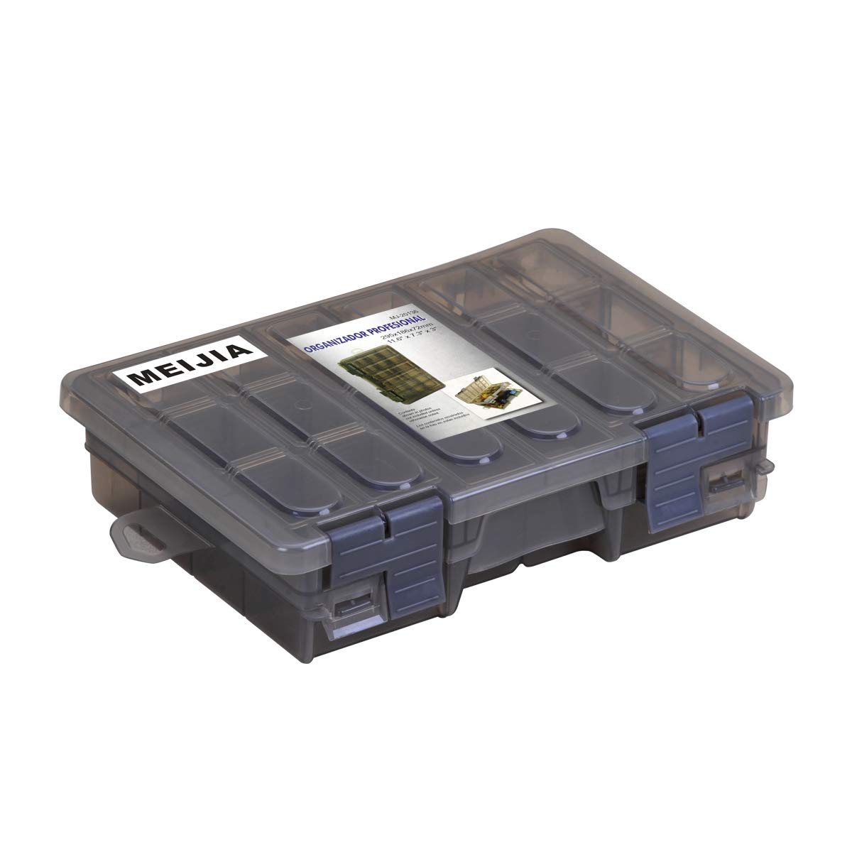 MEIJIA Outdoor Fishing Tackle Boxes, Plastic Box, Plastic Storage Organizer Box with Removable Dividers - Fishing Tackle Storage,Brown (Medium)