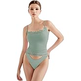 SUUKSESS Women Lace Double Lined Camisole Top Spaghetti Strap Going Out Tank Top