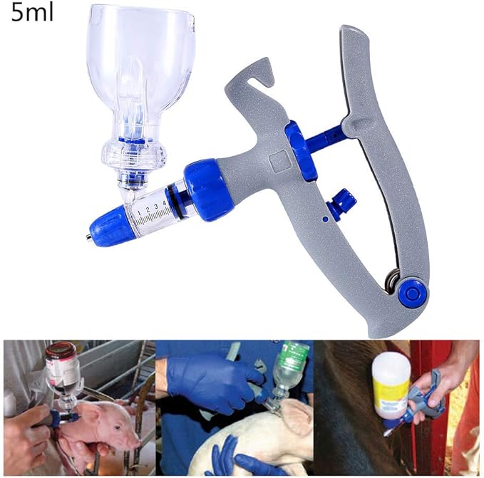 Dose Gun for Livestock,Semi Automatic Syringe Adjustable Animal